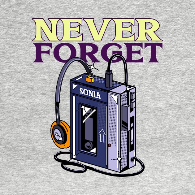 Never Forget Cassette Retro Vintage 60s 70s 80s 90s by TV Dinners